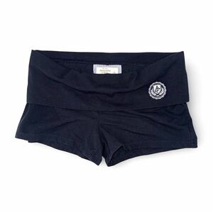 A&F Iconic Y2K fold over yoga shorts with Abercrombie embroidered logo and moose
